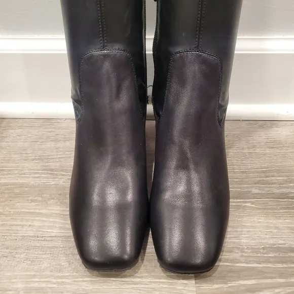 NEW Donald J Pliner Cassidy Knee-High Studded Black Stretch Boots