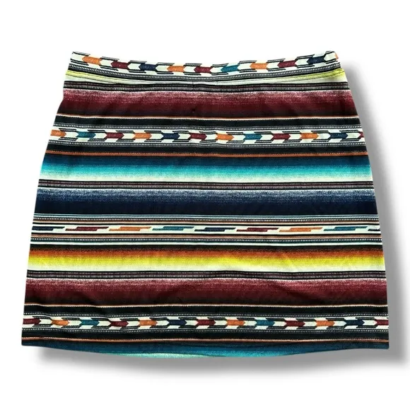 New Double D Ranch Arizona Highway Southwestern Sarape Print Mini Skirt | XL