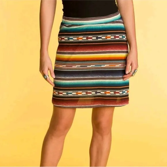 New Double D Ranch Arizona Highway Southwestern Sarape Print Mini Skirt | XL