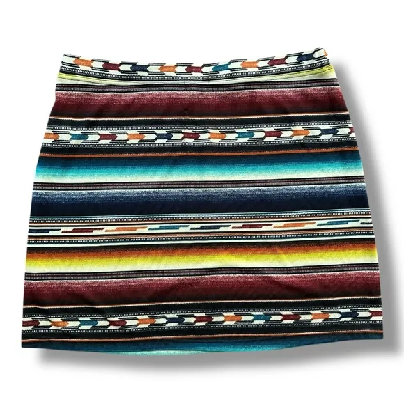 New Double D Ranch Arizona Highway Southwestern Sarape Print Mini Skirt | XL