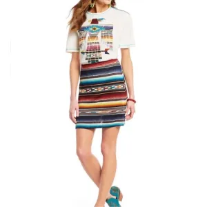 New Double D Ranch Arizona Highway Southwestern Sarape Print Mini Skirt | XL