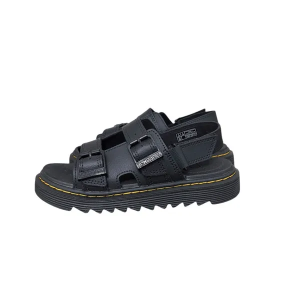 New! Dr. Martens Junior Kyle Leather Sandals in Black - Kids Size 3