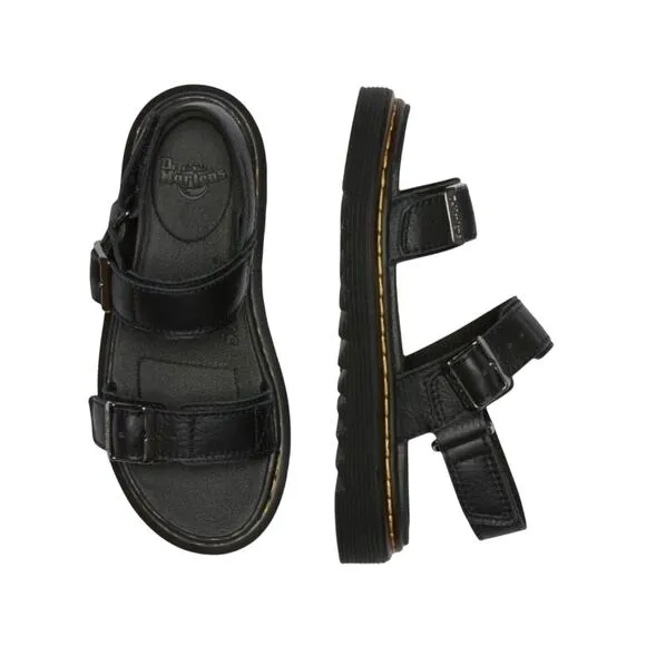 New! Dr. Martens Junior Kyle Leather Sandals in Black - Kids Size 3