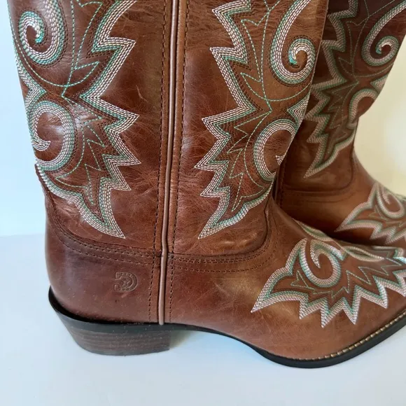 New! Durango Crush 12&quot; Western Snip Toe Cowboy Boot Golden Brown Sz 9.5 Rodeo