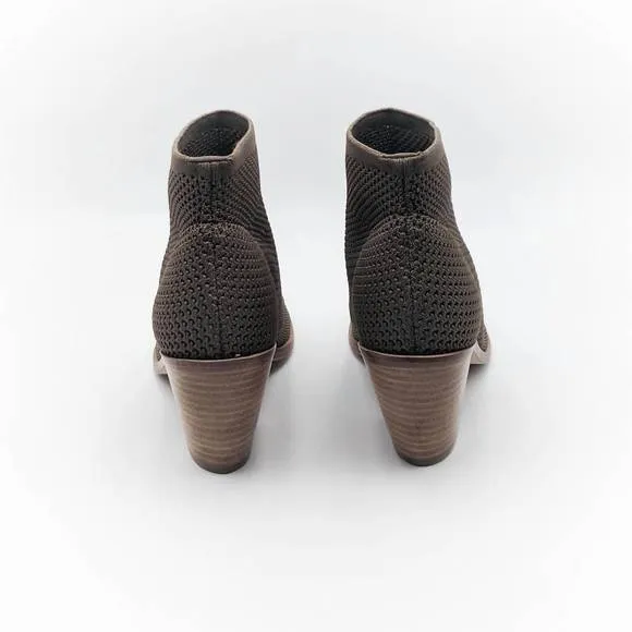 NEW EILEEN FISHER women's ark open toe boots in antelope stretch