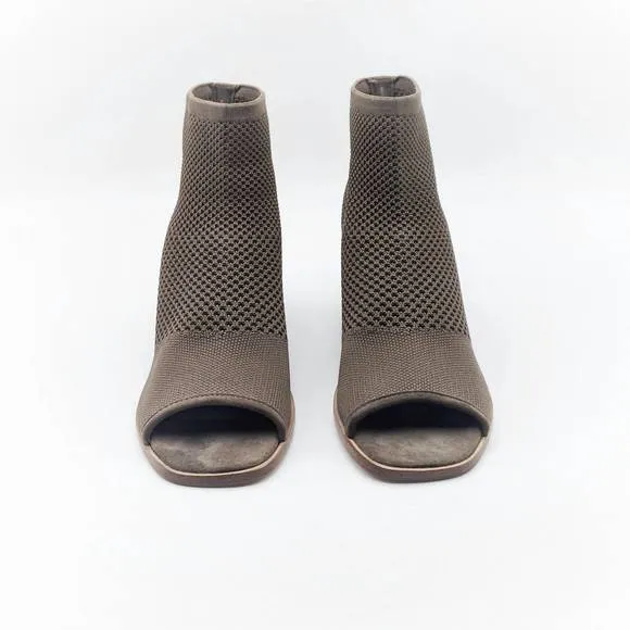 NEW EILEEN FISHER women's ark open toe boots in antelope stretch