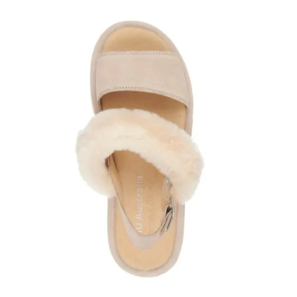 New EMU Australia Women's Genuine Sheepskin Suede Fur Platform Stinger Sandals