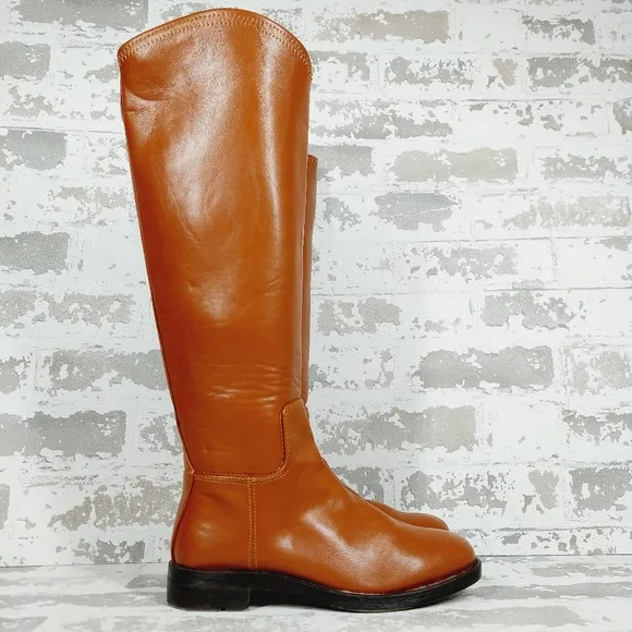 NEW Franco Sarto Marsala Brown Faux Leather Tall Riding Boots M941