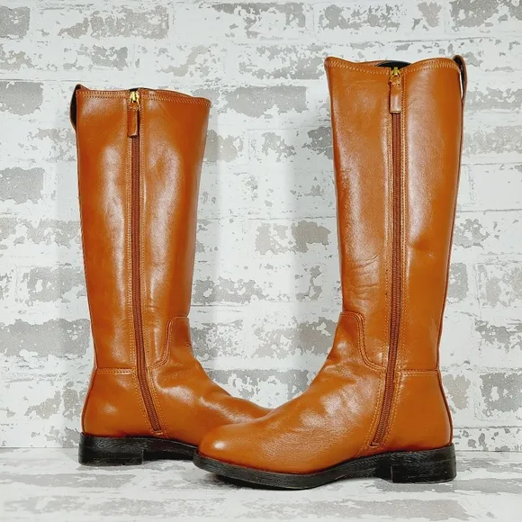 NEW Franco Sarto Marsala Brown Faux Leather Tall Riding Boots M941
