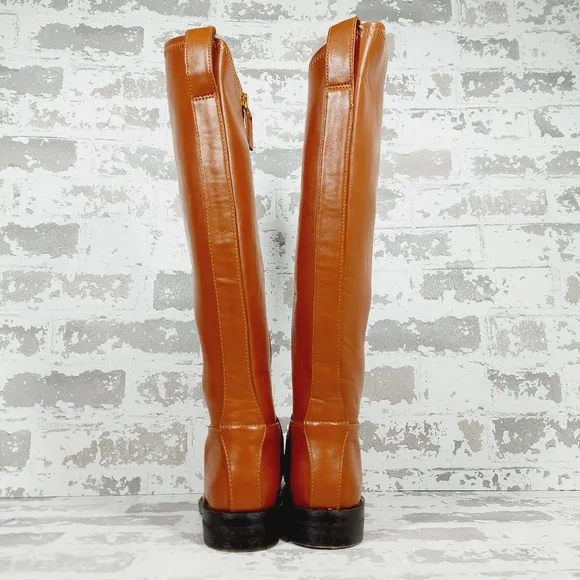 NEW Franco Sarto Marsala Brown Faux Leather Tall Riding Boots M941