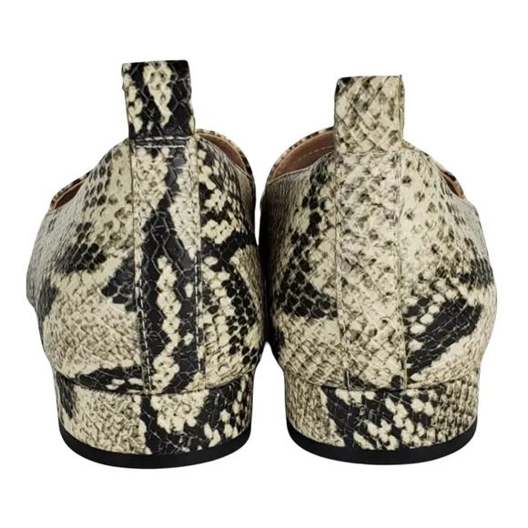 New Franco sarto sander roccia snake print leather pointed toe slip on loafers