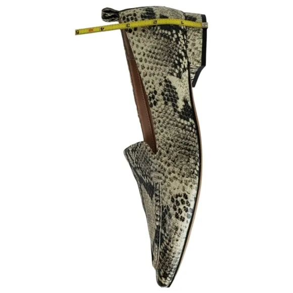New Franco sarto sander roccia snake print leather pointed toe slip on loafers