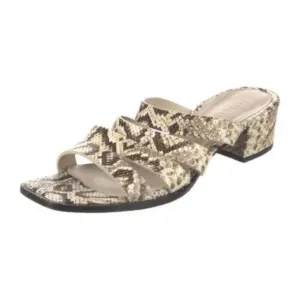 NEW Freda Salvador Ingrid Strappy Square Toe  Snakeskin Heeled Sandals C155