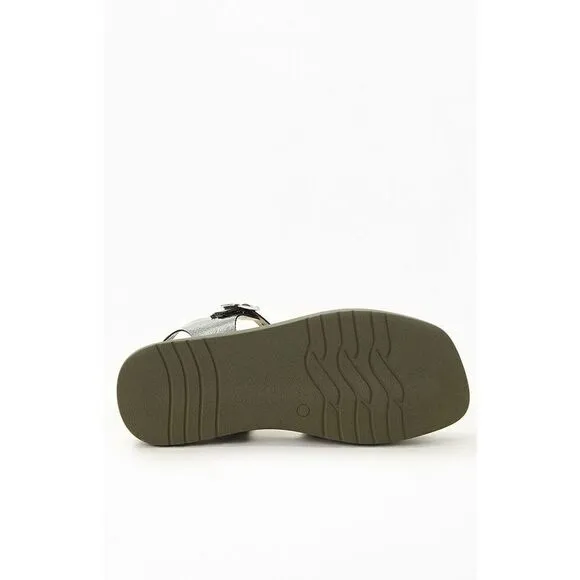 NEW Free People Finn Fisherman Platform Sandals Green Leather 37 Made In Italy