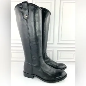 NEW! FRYE Melissa Button Leather Riding Boots Black  Size 6 $298