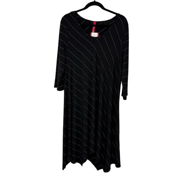 NEW IC by Connie K Dress Women XL Black Striped
