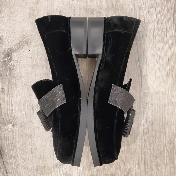 NEW JEFFREY CAMPBELL LEDGER BLACK VELVET LOAFERS