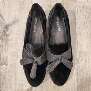 NEW JEFFREY CAMPBELL LEDGER BLACK VELVET LOAFERS
