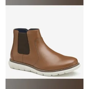 New Johnston &amp; Murphy Holden Chelsea Boots Big Boys Youth 7 Eu 38 Leather Tan