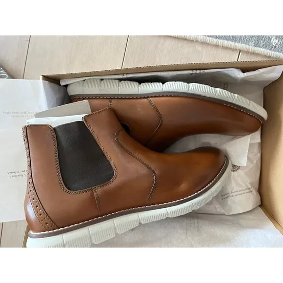 New Johnston &amp; Murphy Holden Chelsea Boots Big Boys Youth 7 Eu 38 Leather Tan