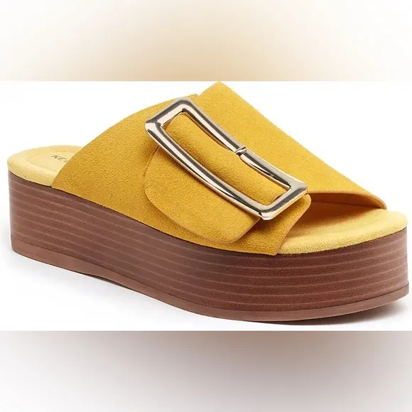 NEW Kelsi Dagger Leather Platform Sandals in Mellon