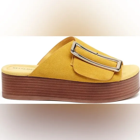 NEW Kelsi Dagger Leather Platform Sandals in Mellon