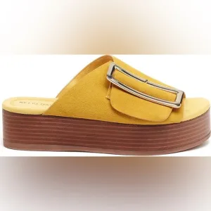 NEW Kelsi Dagger Leather Platform Sandals in Mellon