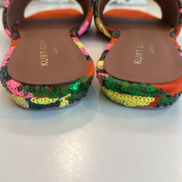 New Kurt Geiger Women's Multicolor Sequin Slide Sandals. Size 38.5