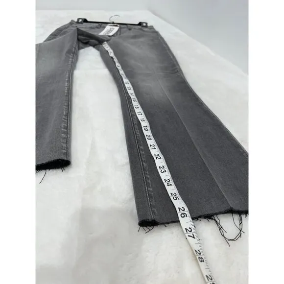 New L’AGENCE Size 26 Kendra Cropped Distressed High-rise Flared Jeans Grey