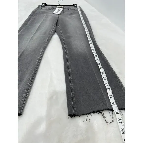 New L’AGENCE Size 26 Kendra Cropped Distressed High-rise Flared Jeans Grey