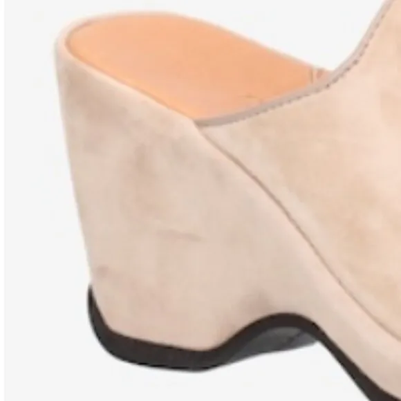 new  L'AMOUR DES PIEDS Suede Orman Heeled Dress Sandals for women Taupe