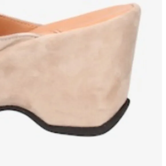 new  L'AMOUR DES PIEDS Suede Orman Heeled Dress Sandals for women Taupe