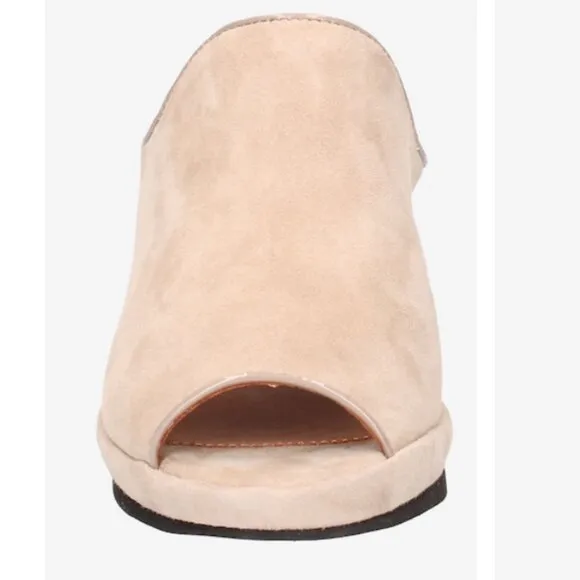 new  L'AMOUR DES PIEDS Suede Orman Heeled Dress Sandals for women Taupe