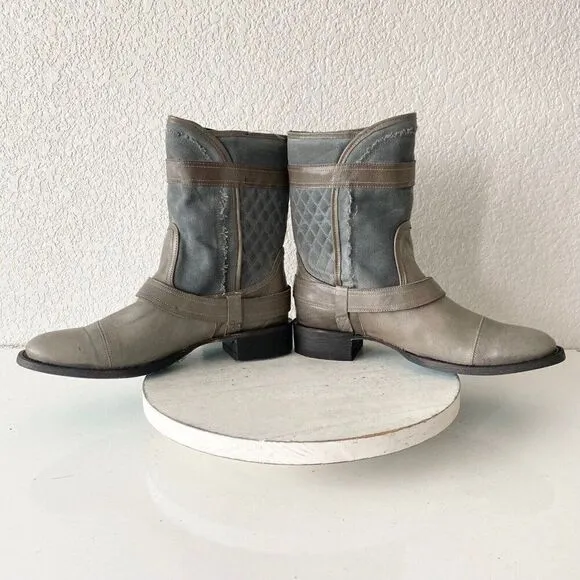 NEW Lane DUSTOFF Moto Boots Womens 10 Cowboy Gray Leather Casual  Western Wear
