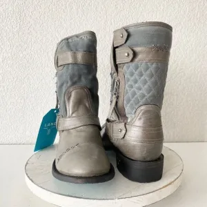 NEW Lane DUSTOFF Moto Boots Womens 10 Cowboy Gray Leather Casual  Western Wear