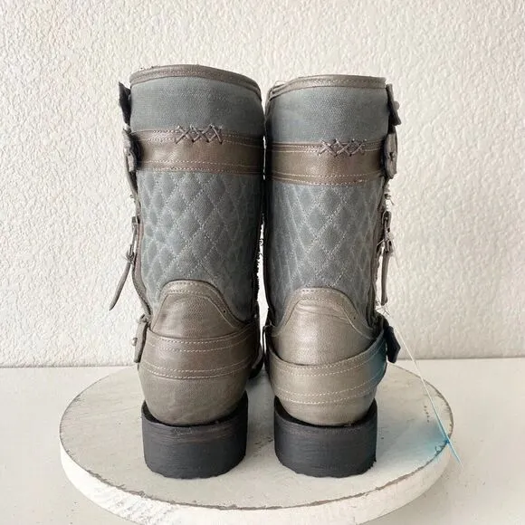 NEW Lane DUSTOFF Moto Boots Womens 10 Cowboy Gray Leather Casual  Western Wear