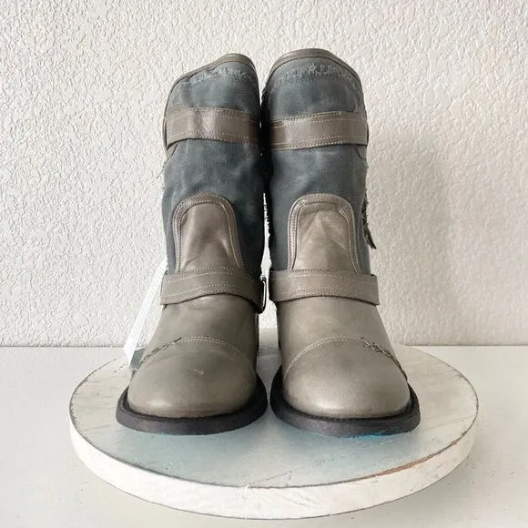 NEW Lane DUSTOFF Moto Boots Womens 10 Cowboy Gray Leather Casual  Western Wear