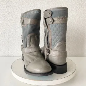 NEW Lane DUSTOFF Moto Boots Womens 10 Gray Leather Cowboy Casual  Western Wear