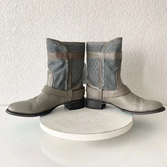 NEW Lane DUSTOFF Moto Boots Womens 10 Gray Leather Cowboy Casual  Western Wear