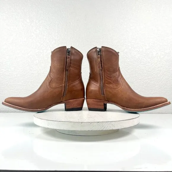 NEW Lane PLAIN JANE Womens Cowboy Bootie 7.5 Short Western Brown Cowgirl Boots