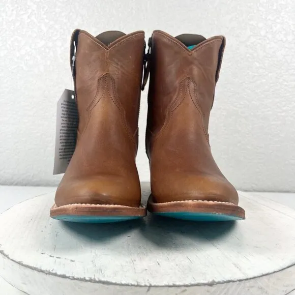 NEW Lane PLAIN JANE Womens Cowboy Bootie 7.5 Short Western Brown Cowgirl Boots
