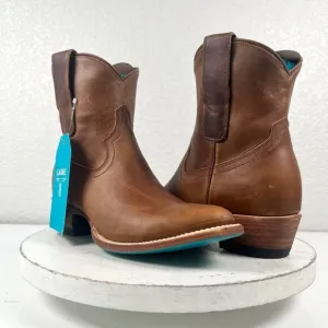 NEW Lane PLAIN JANE Womens Cowboy Bootie 7.5 Short Western Brown Cowgirl Boots