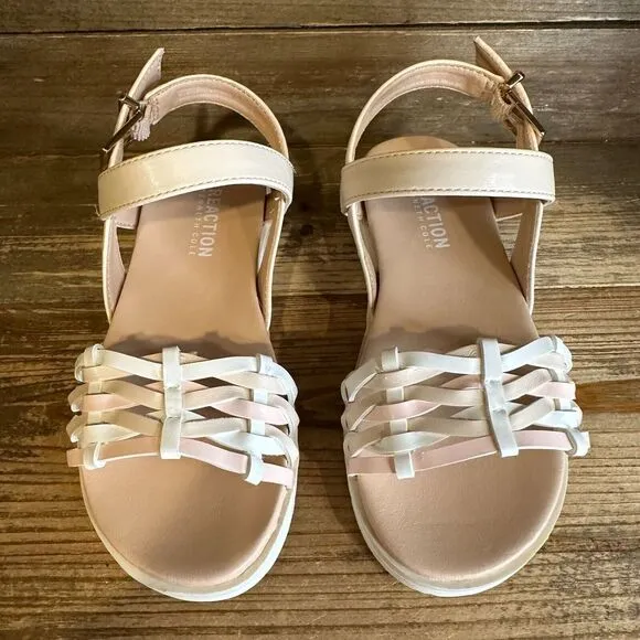 New Little Kids Kenneth‎ Cole Reaction Lotus Oaklee Strappy Leather Sandals 12 C