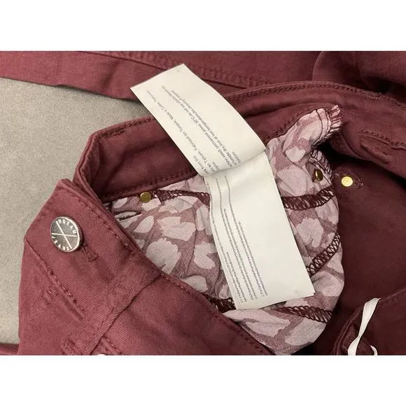 NEW MAC berry dream skinny cotton stretch jeans in berry