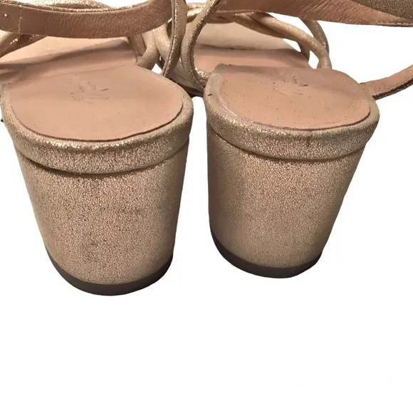 New Madewell Caden Rose Gold Metallic Strappy Sandals Size 7