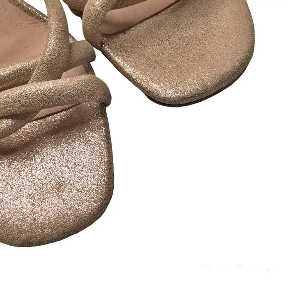 New Madewell Caden Rose Gold Metallic Strappy Sandals Size 7