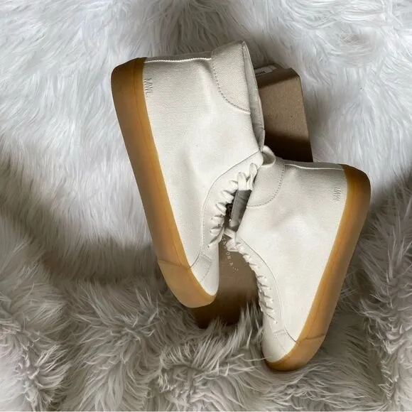 NEW Madewell sidewalk off white high top sneakers In recycled canvas 6.6