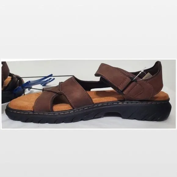 New Men Brown Fisherman Sandals Hiking Shoes Dr. Scholls Size 10
