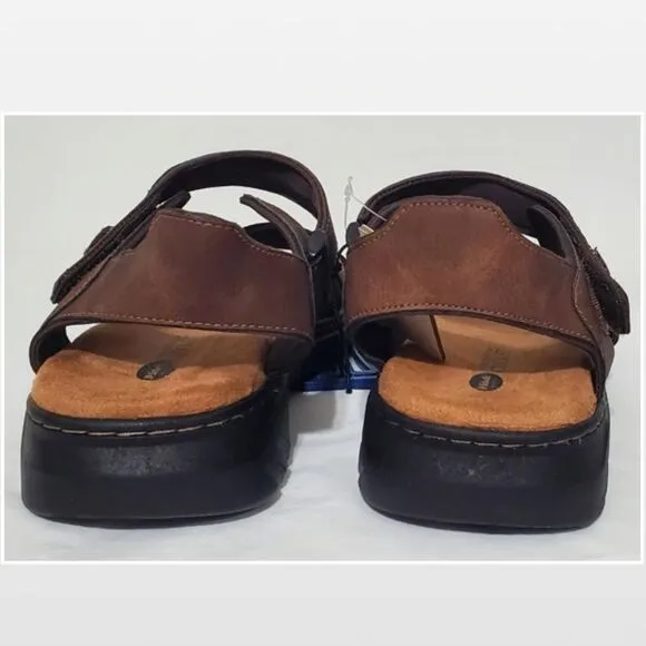 New Men Brown Fisherman Sandals Hiking Shoes Dr. Scholls Size 10