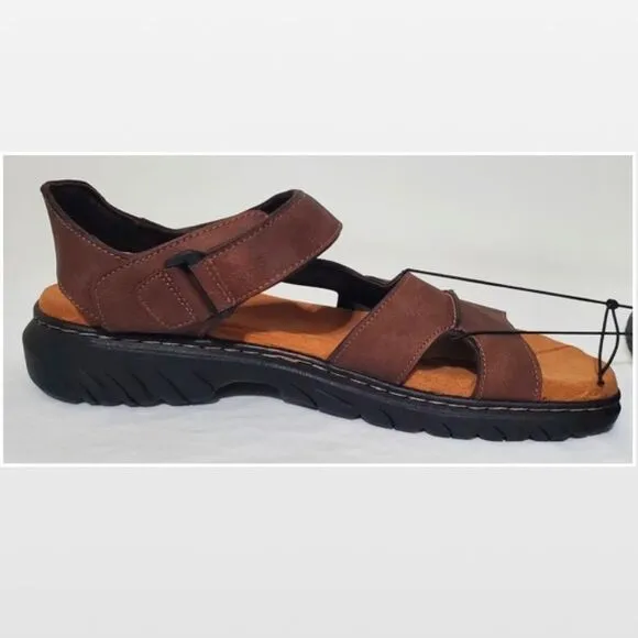 New Men Brown Fisherman Sandals Hiking Shoes Dr. Scholls Size 10